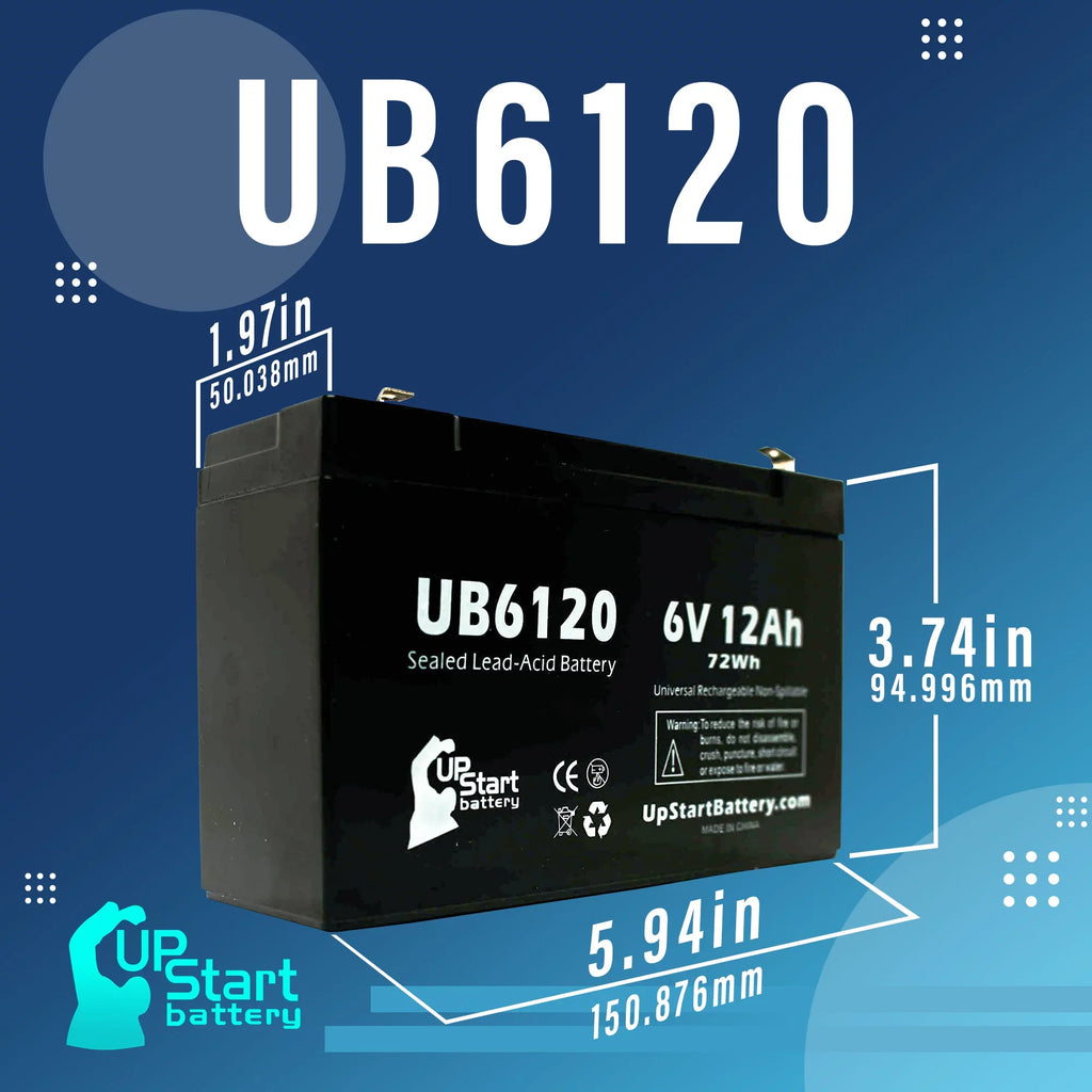 3x Pack - Compatible Tripp-Lite 850 Battery - Replacement  Universal Sealed Lead Acid Battery (6V, 12Ah, 12000mAh,  Terminal, , ) - Includes 6  to  Terminal Adapters