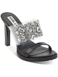 Karl Lagerfeld Womens Bedika Rhinestone Rubber Sole Mule Sandals