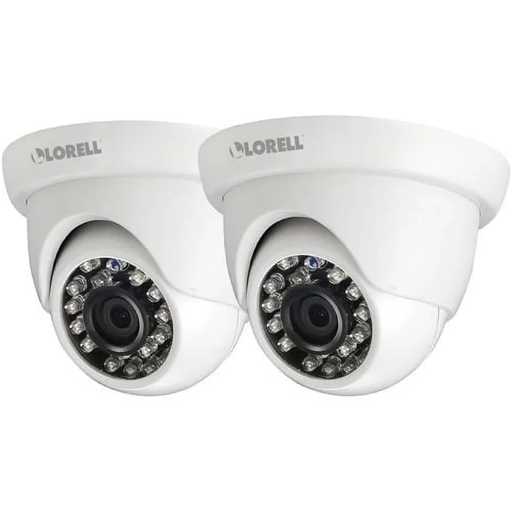 Lorell 5 Megapixel  Surveillance Camera, 2 Pack, Dome, White
