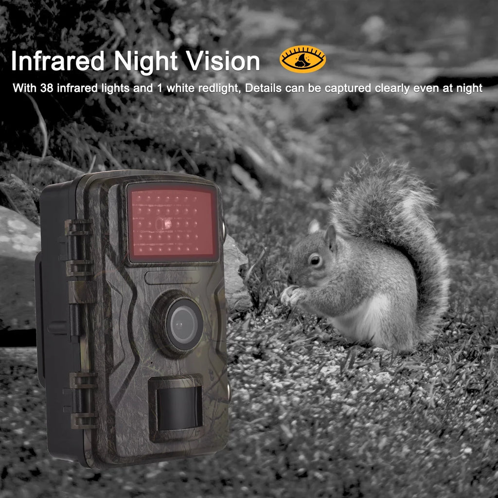 Eccomum 1080P Trail Camera 16MP Wildlife Camera Tracking Camera with 2.0 Inch  Color Screen 0.8s Trigger Time Supports Infrared Night Vision Motion Activated  Waterproof