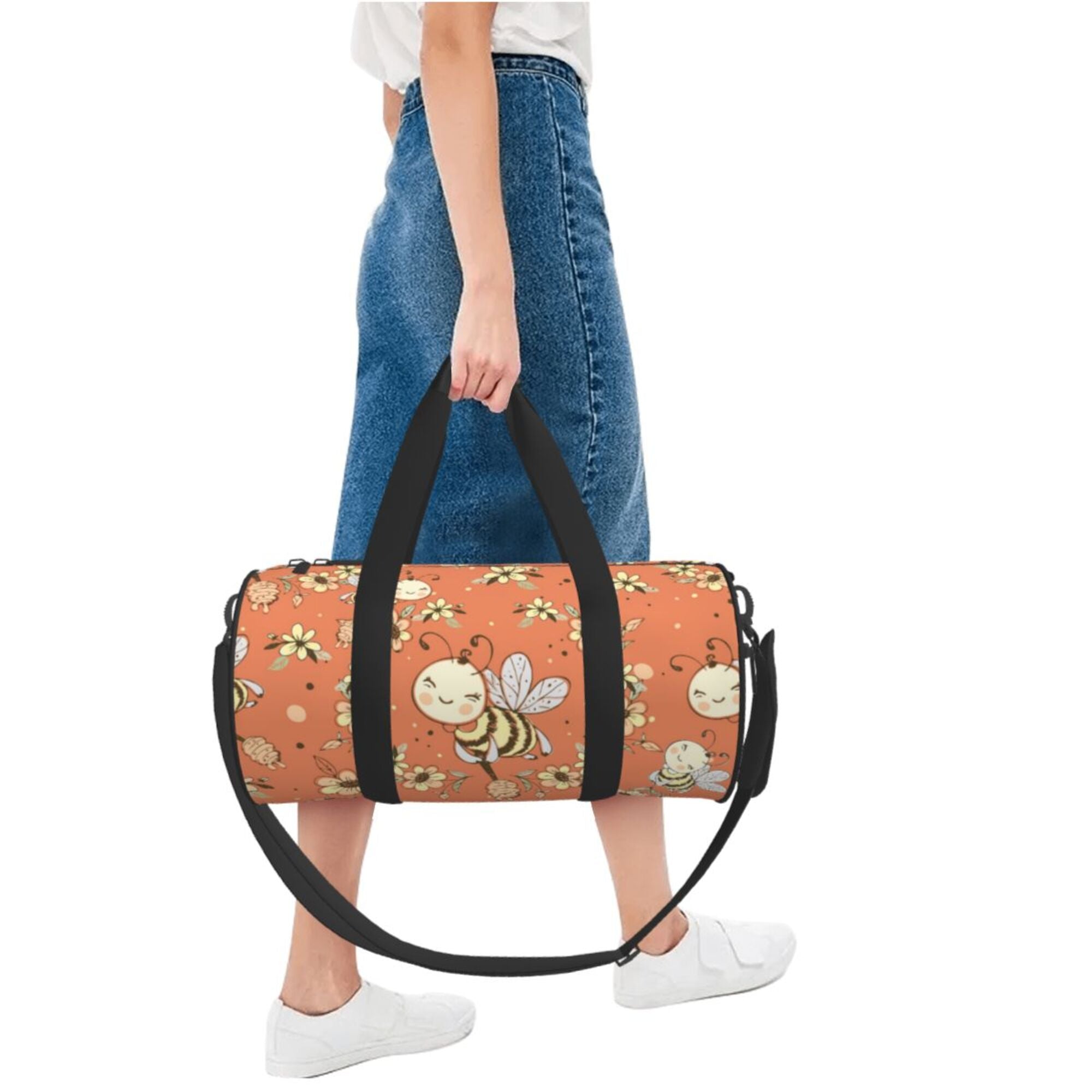 Fantasy Cute Honeybees Travel Duffle Bag, Sports Tote Gym Bag Weekenders Bags for Women Men