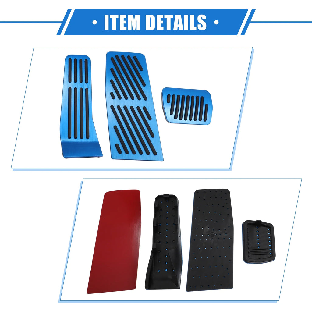 3 Pcs Car Gas Accelerator Brake Foot Rest Pedal Cover Pad for Mazda -30 2020-2021 Antislip Blue