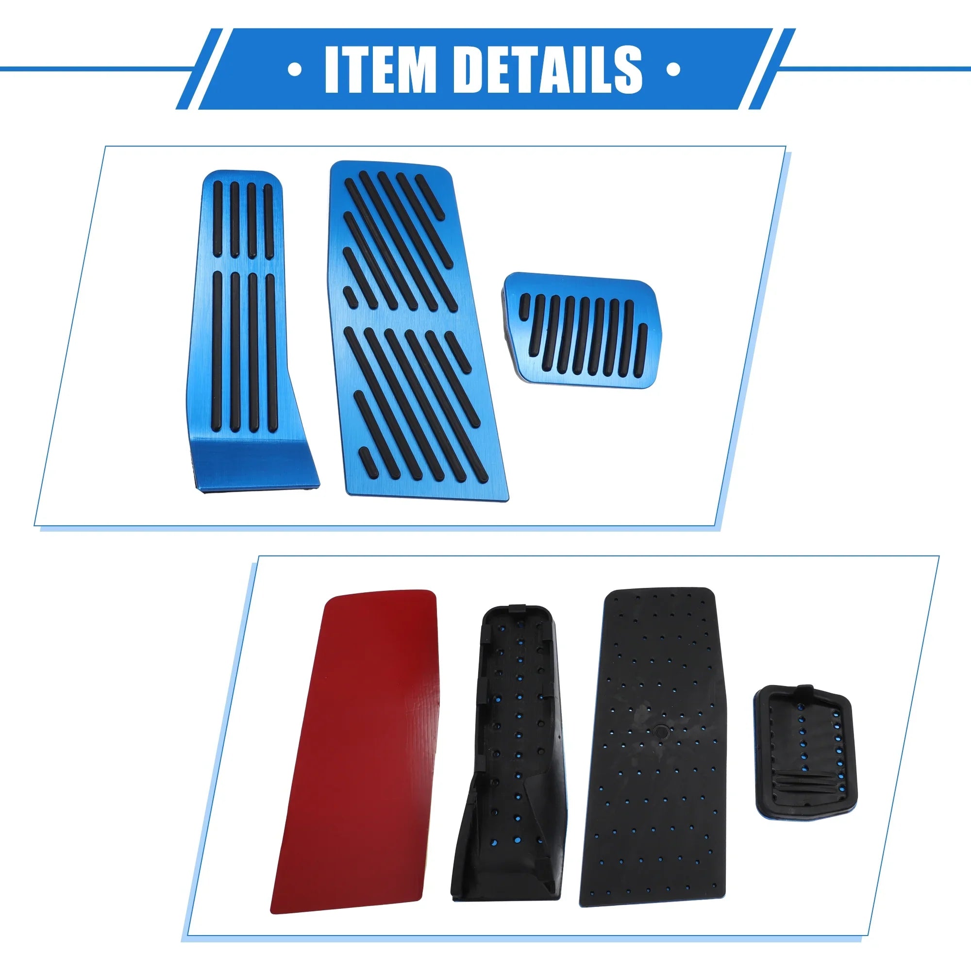 3 Pcs Car Gas Accelerator Brake Foot Rest Pedal Cover Pad for Mazda -30 2020-2021 Antislip Blue