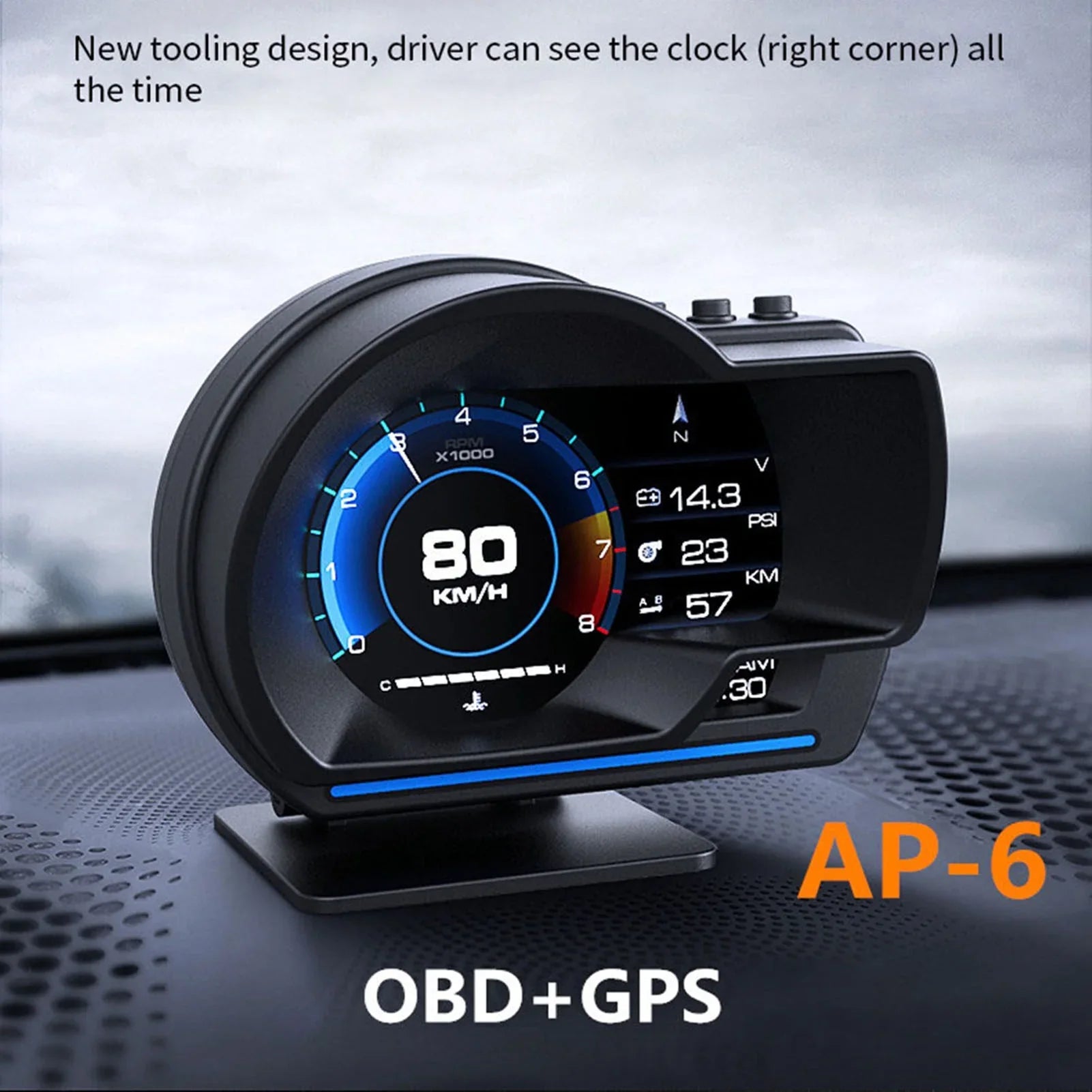 Car  Display, OBDⅡ+ Smart Gauge High Definition Speedometer Car Diagnostic Tool  Fault Code Elimination Safe Driving Computer Overspeed Fault Alarm for All Vehicles
