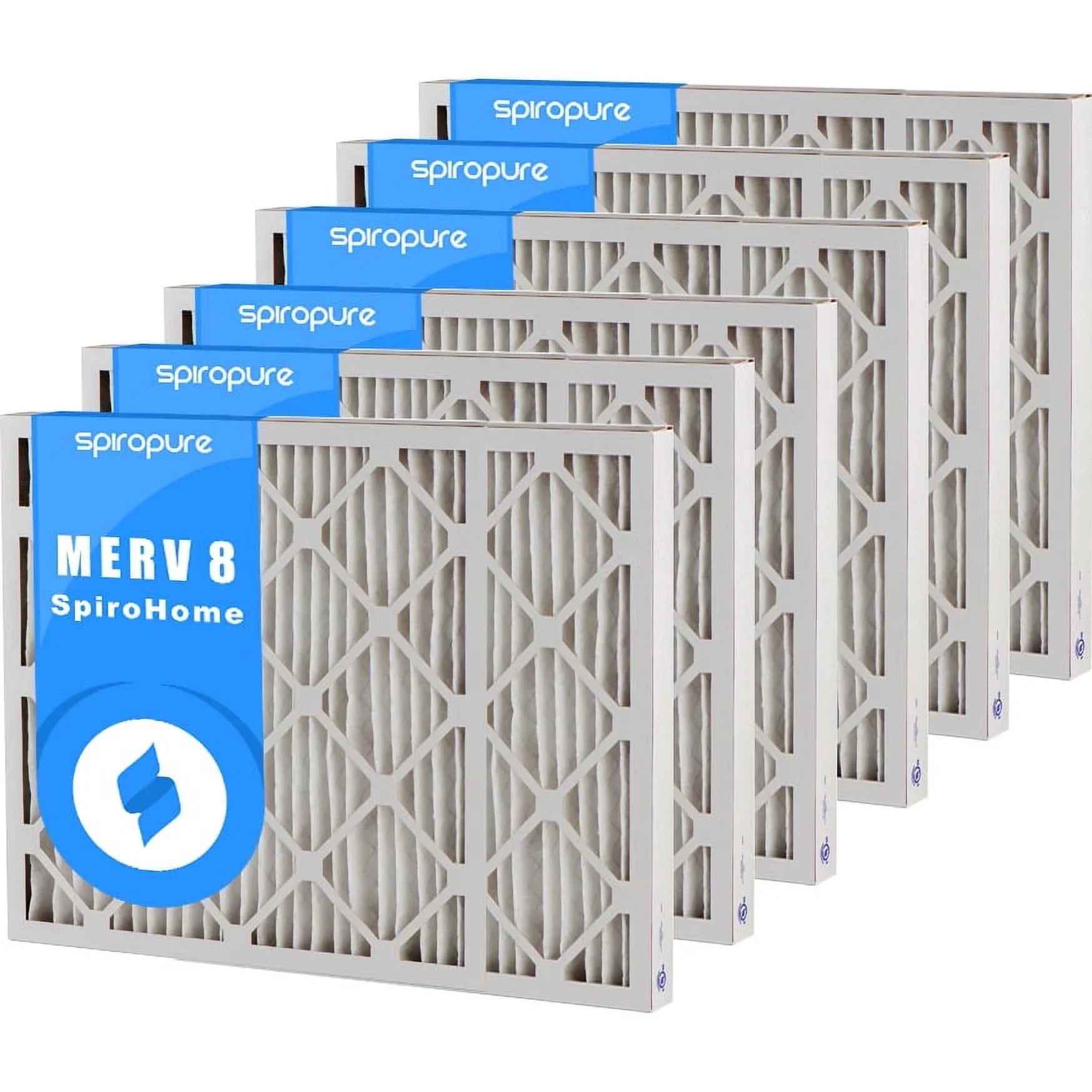 SpiroPure 15.75X31.75X2  8 Pleated Air Filters - Made in  (6 Pack)