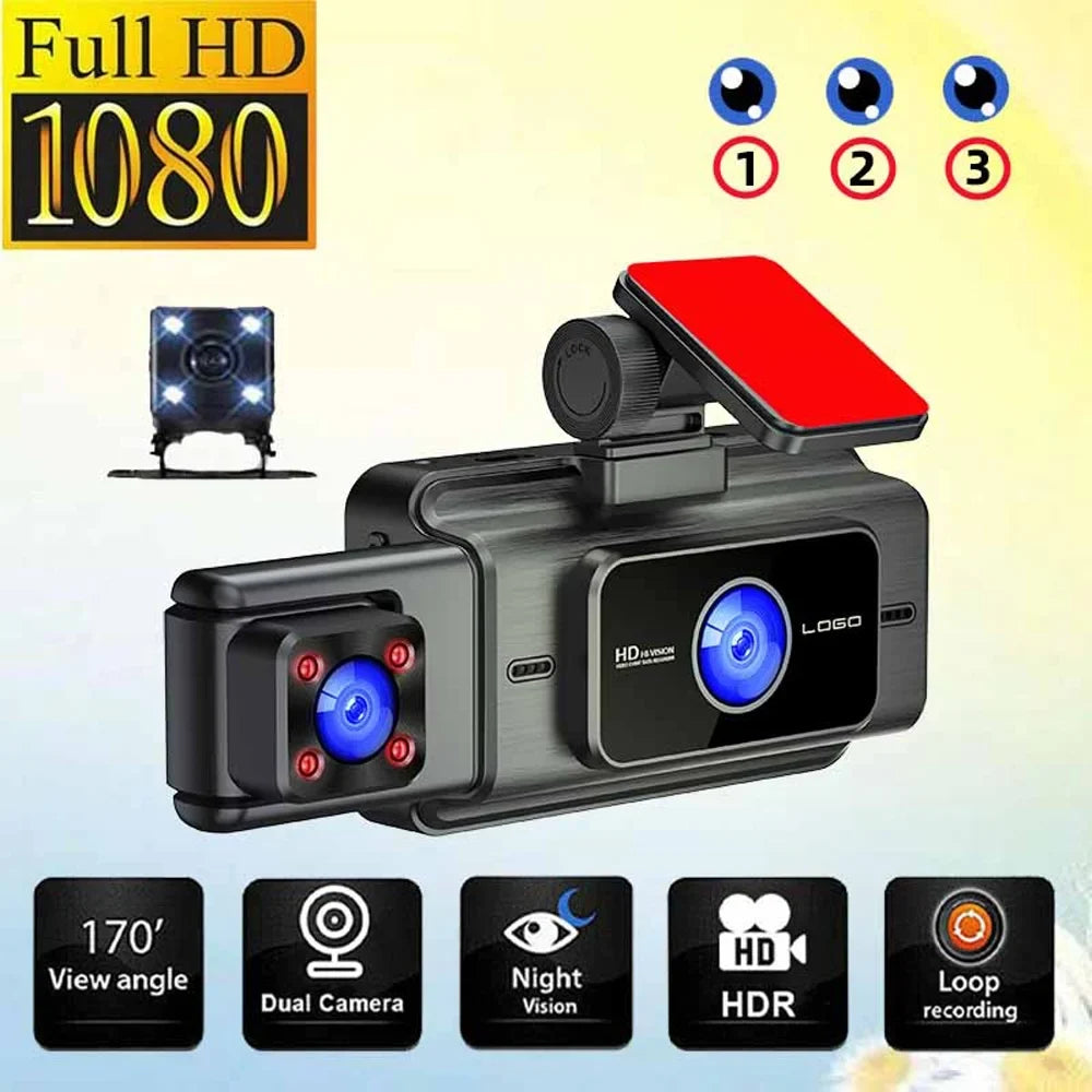 Anself Dash Cam with Parking and Clear Car Rearview Mirror for Car Video Recording