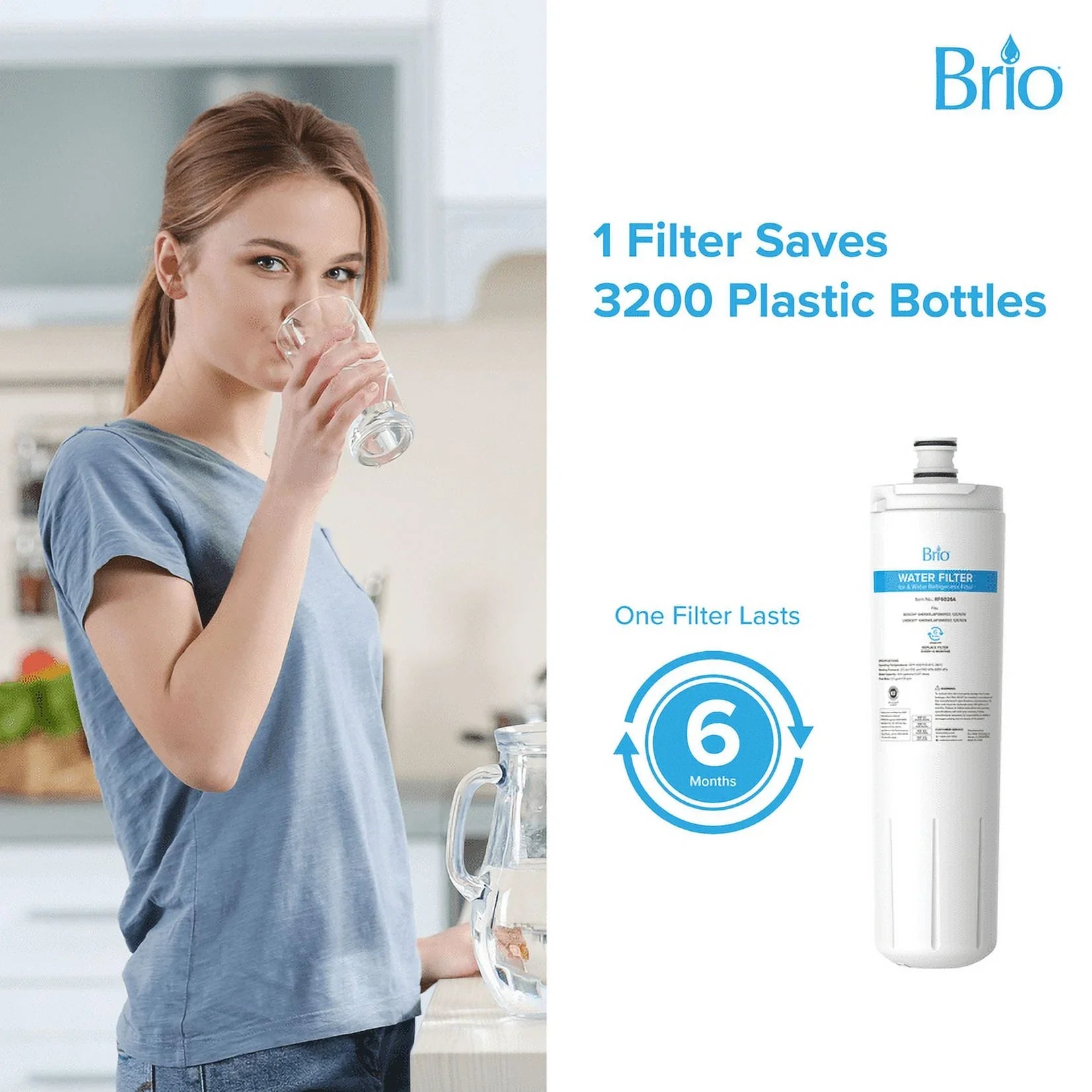 Brio 6026A Replacement Filter Compatible With Bosch 640565, 3M Cuno -52,  , Whirlpool --Plus