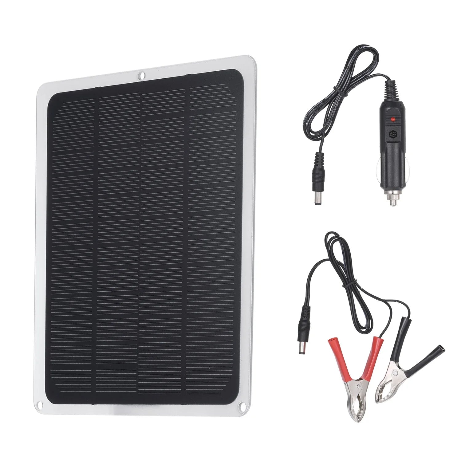 10W Solar Panel with  Port Car Chargers Charge for 12V-Battery Portable Completed Accessories for Outdoor Camping Hiking Fishing Climbing