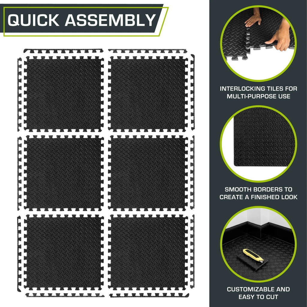 10pcs Eva Interlocking Foam Floor Mats - Ideal for Home & Gym Workouts, Thick and Durable Mat