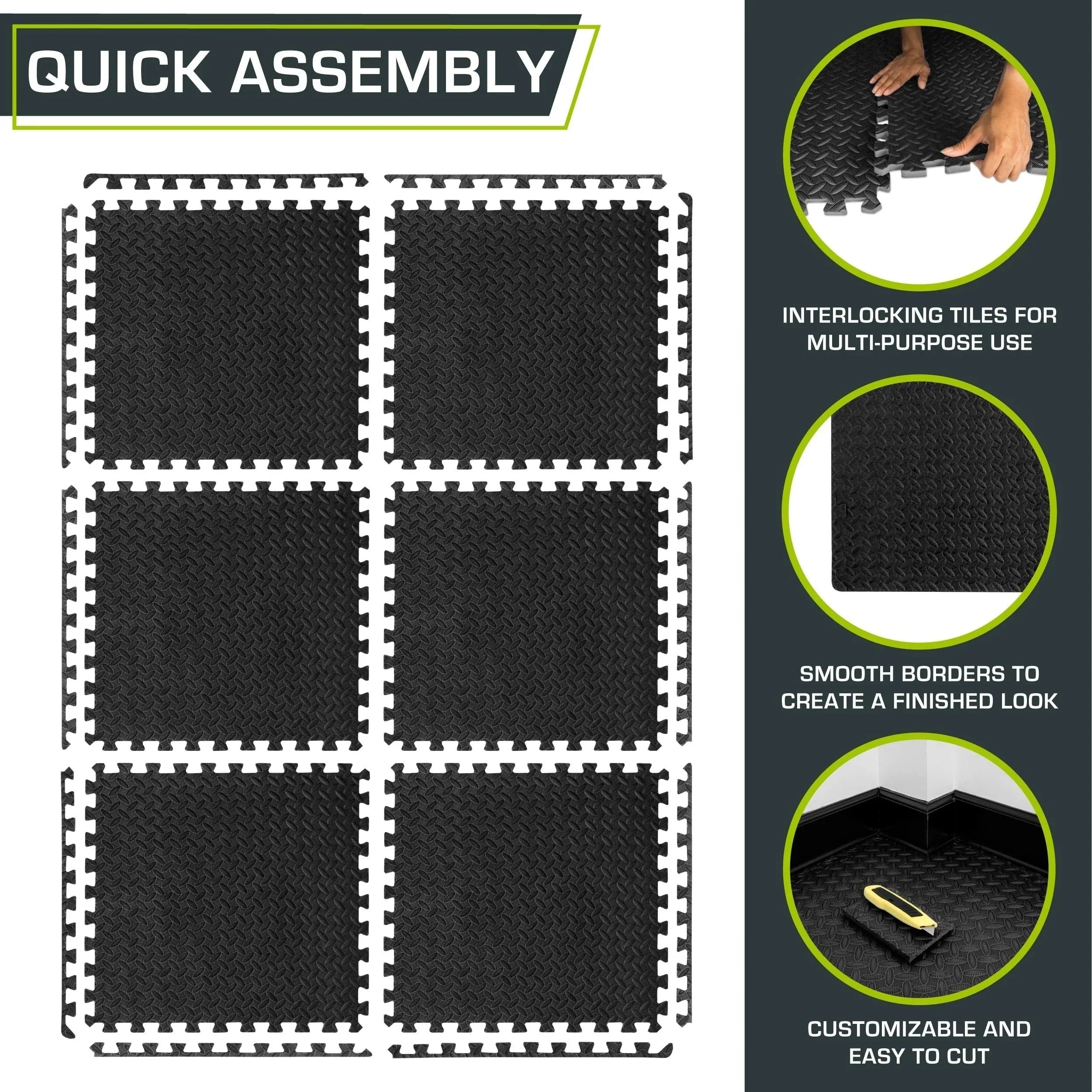 10pcs Eva Interlocking Foam Floor Mats - Ideal for Home & Gym Workouts, Thick and Durable Mat