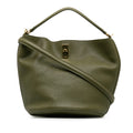 Pre-Owned Authenticated Celine Teen Bucket 16 Calf Leather Green Bucket Bag DrawstringBag Unisex (Good)
