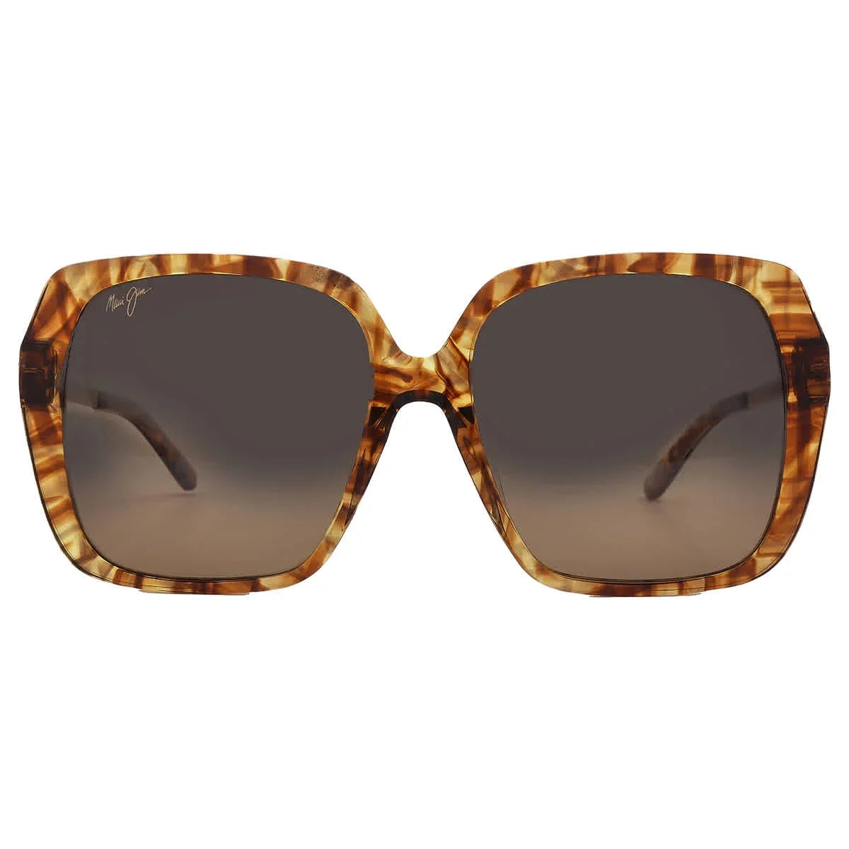 Maui Jim Women's Poolside Polarized Fashion Sunglasses, Caramel Tiger/® Bronze, Medium
