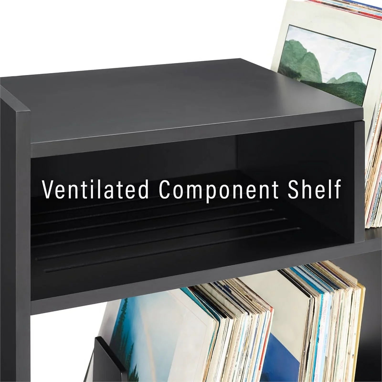 Crosley Furniture Portland Vinyl Record Storage Tv Stand and Entertainment Center, Media Console