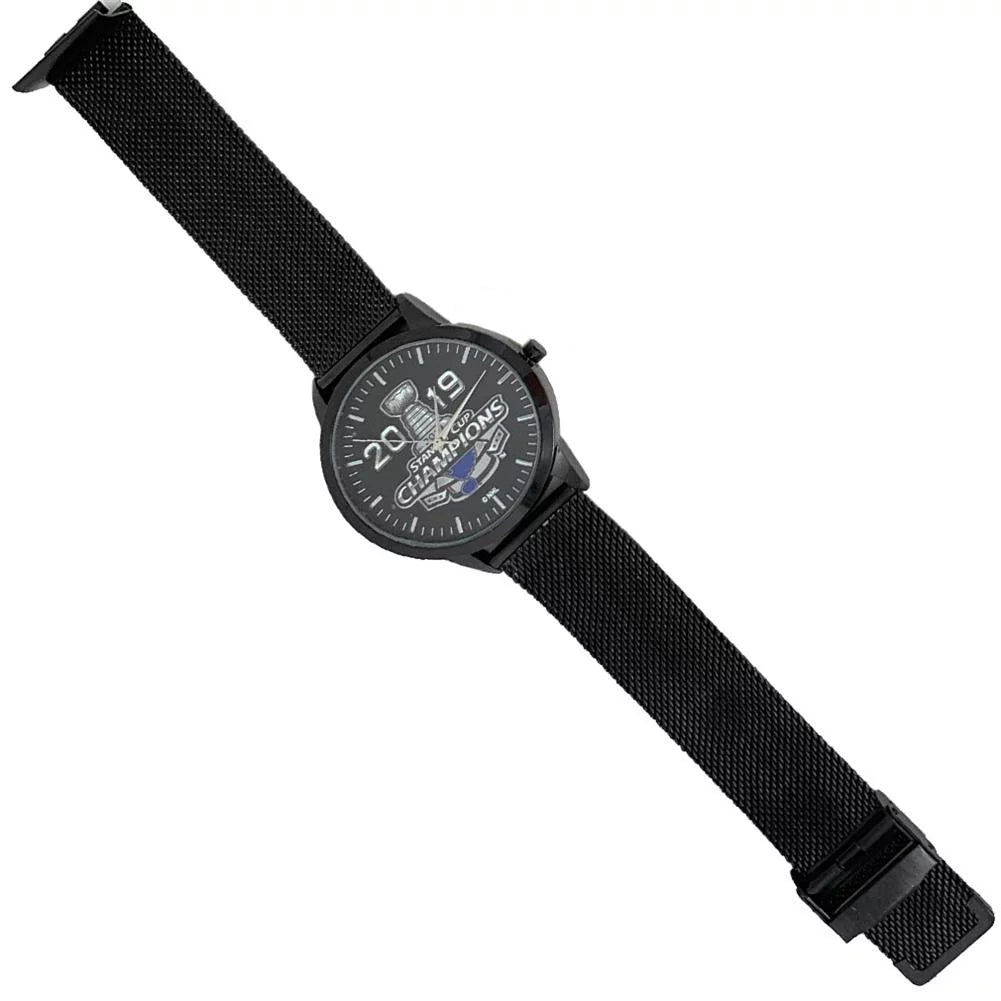 Game Time 2019 Champions St Louis Blues Watch Black Statement Modern Mesh Band