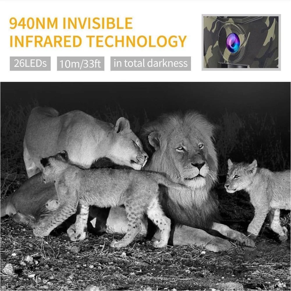 Docooler Trail Game Camera1080P Digital Waterproof Hunting Trail Camera Infrared Night Vision Scouting Cam Wildlife Hunting Monitoring and Farm Security for Home/Warehouse/Hunting/Farm