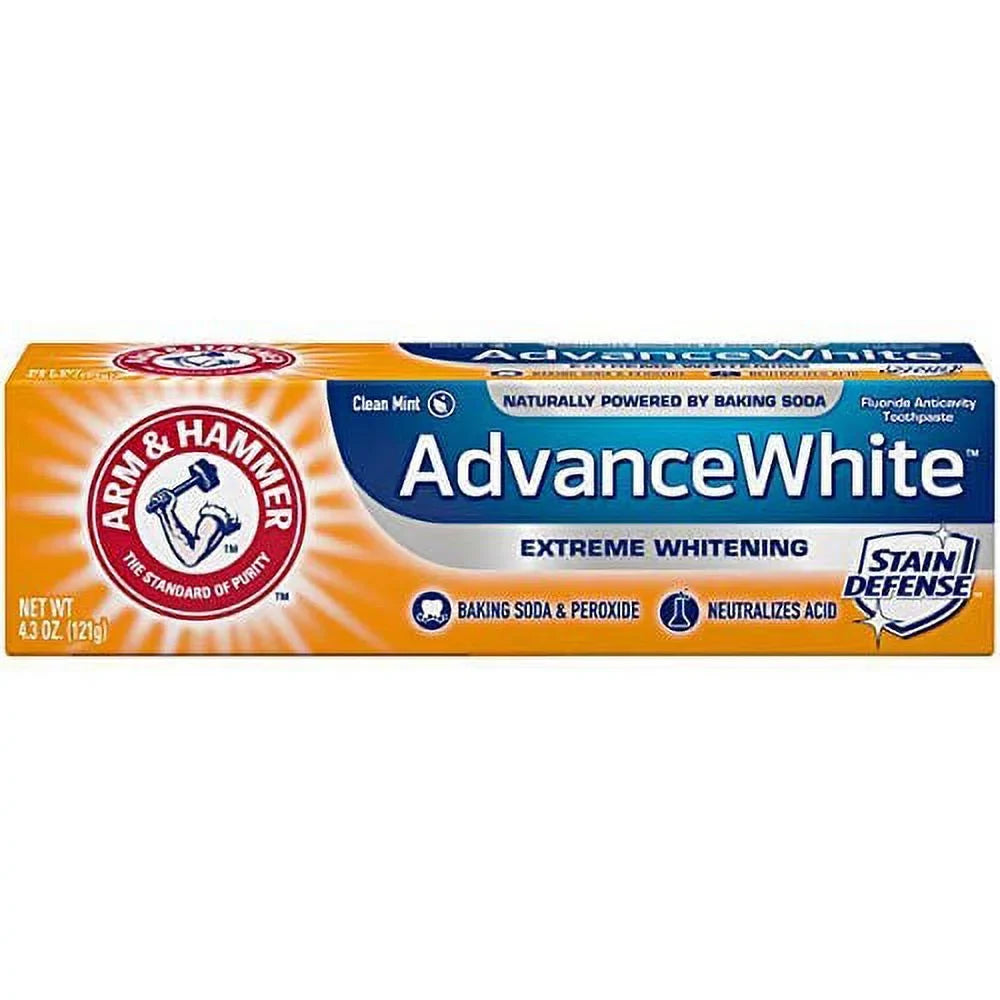 Pack of (4)  And  Advance White Baking Soda And Peroxide Toothpaste, Extreme Whitening 4.3 oz
