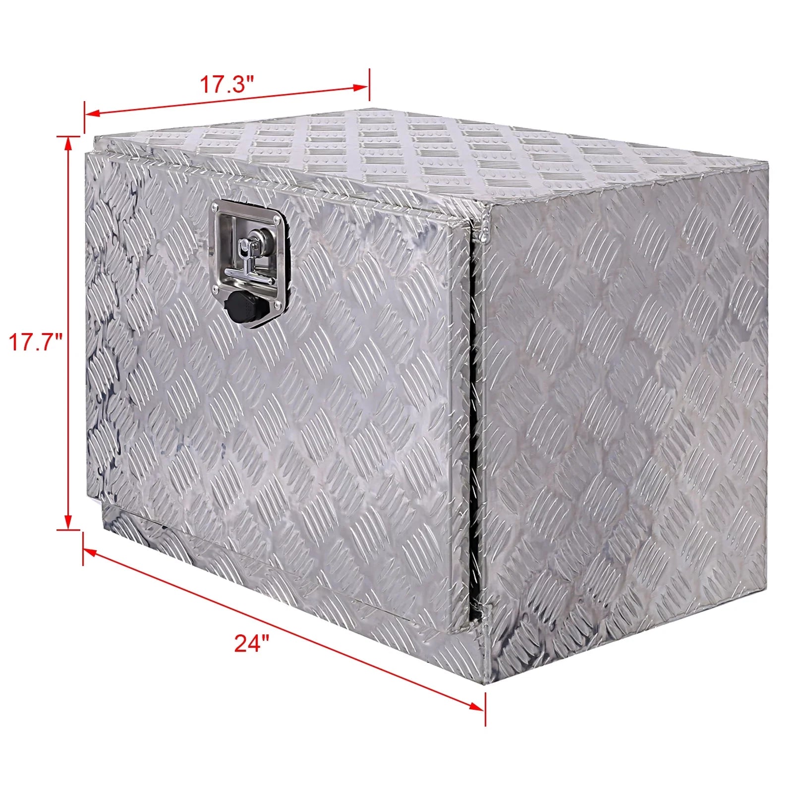 Jarbalai 24 inches Aluminum Tool Box, Truck Bed Tool Box, Outdoor Trailer Pickup Storage Tool Box,  Storage Organizer, Underbody Box w/ Lock Keys, Silver