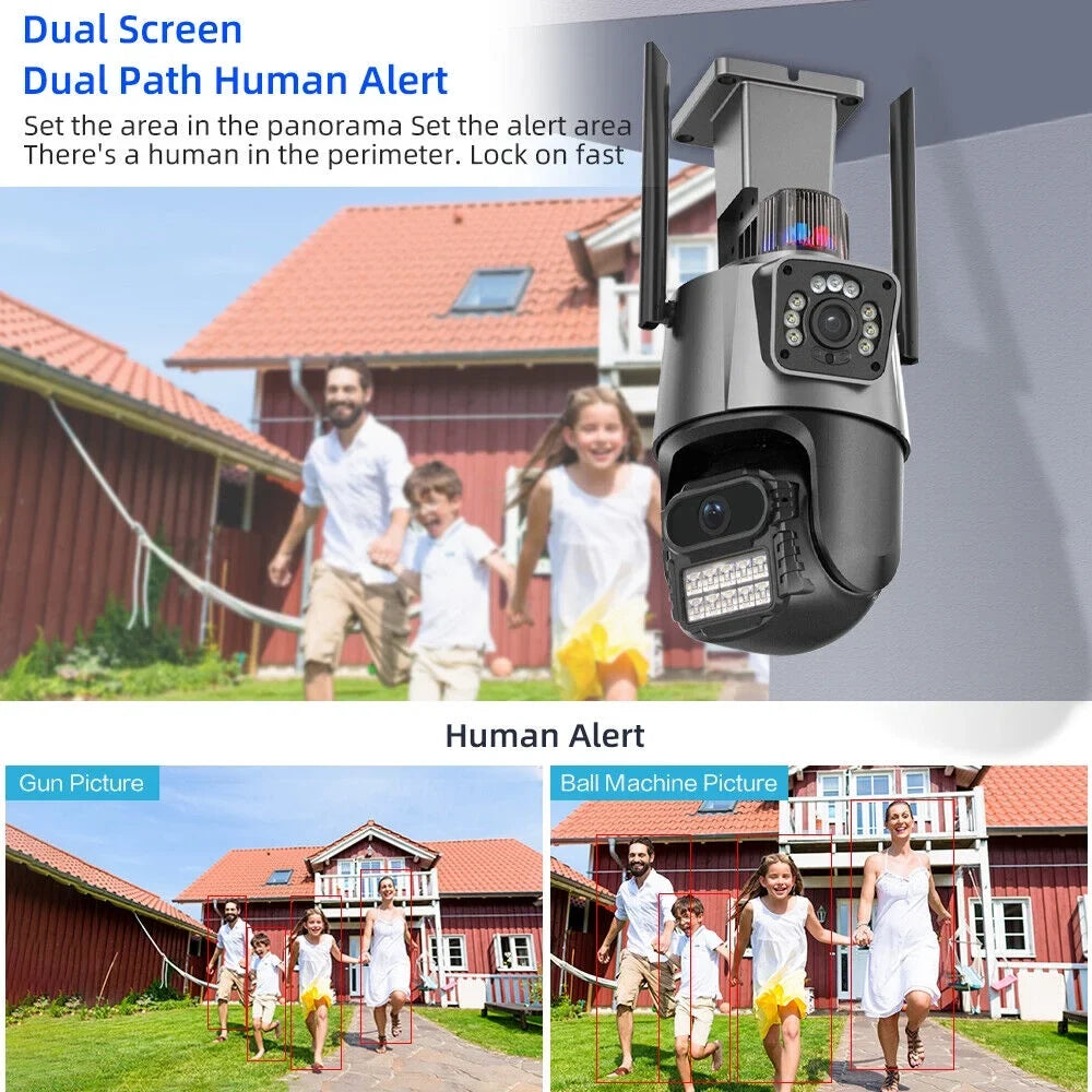 Outdoor Waterproof Camera Real-time Two-Way Audio Enhanced Dual Antenna  Card Slot 1080P