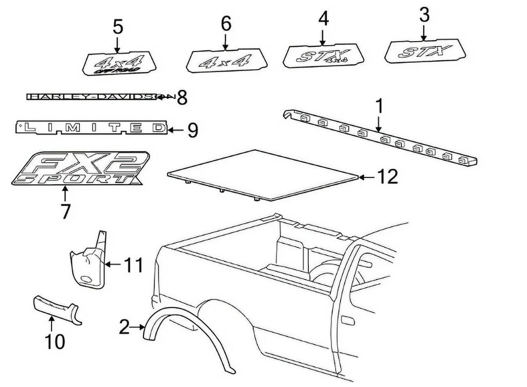 New Genuine Ford -150 Truck Bed Molding Upper 5.5FT (2004)  4L3Z84291A41AAA
