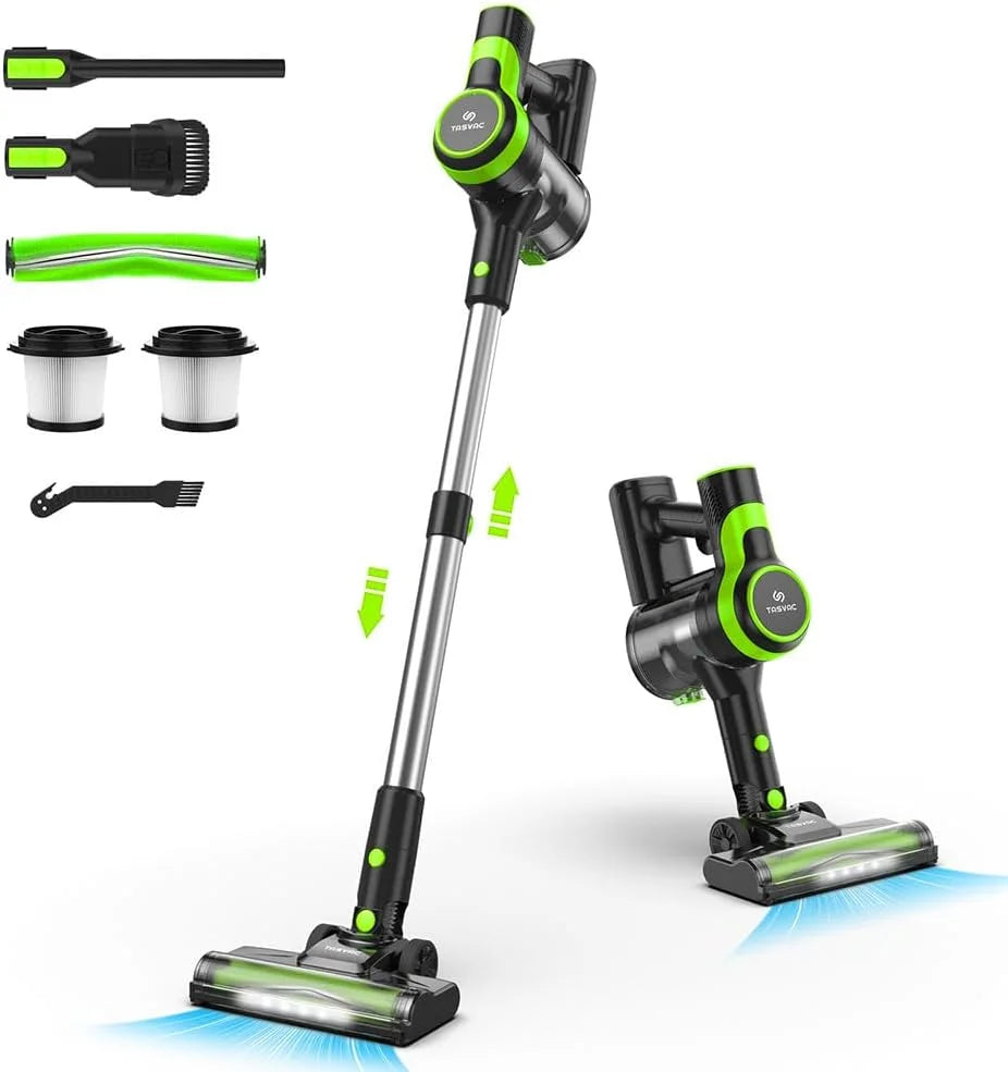 Cordless Vacuum Cleaner, 6-in-1 Cordless Vacuum, 28KPa Powerful Battery Stick Vacuum Rechargeable Vacuum 2200m--h Up to 45 Mins, Lightweight Vacuum Cleaner for Home Carpet and Floor Pet Hair
