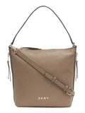Women's Brown Leather Adjustable Strap Hobo Handbag Purse