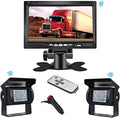 Bileeko  Rear View Camera Monitor System 7 inch with 2 Night Vision Rearview Camera for Truck Trailers Bus