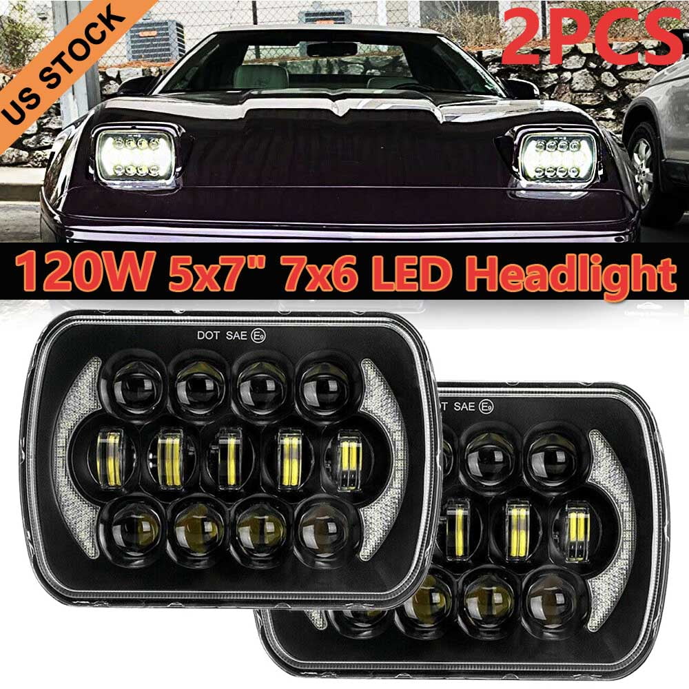 Pair 400W 7x6" 5x7"  Headlight Hi Lo Beam  For Chevrolet Jeep Cherokee