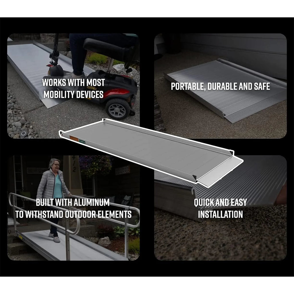'-  3G 5 Foot Portable Wheelchair Ramp w/2 Line Handrails