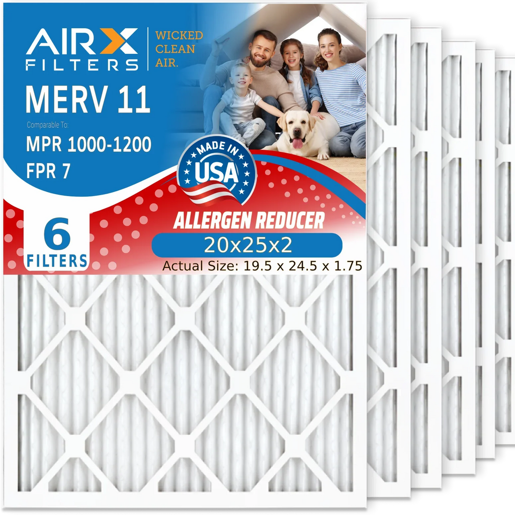 20x25x2 Air Filter  11 Comparable to  1000,  1200 &  7 Electrostatic Pleated Air Conditioner Filter 6 Pack  Premium  Made 20x25x2 Furnace Filters by     .