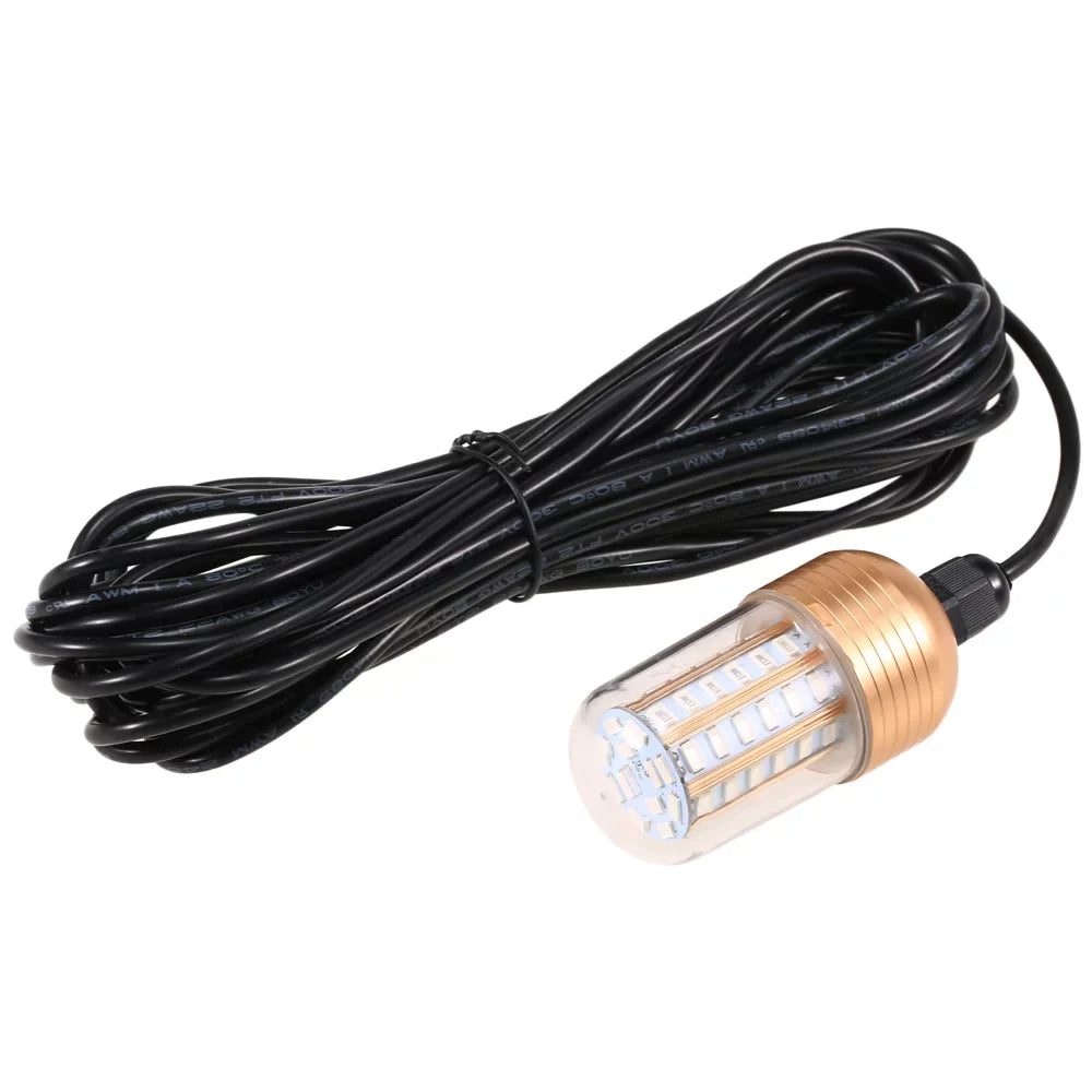 Carevas -60V 30W 60 LEDs Underwater Night Fishing Submersible Lamp Bait Squid Fish Attracting Fish Finder with Cord