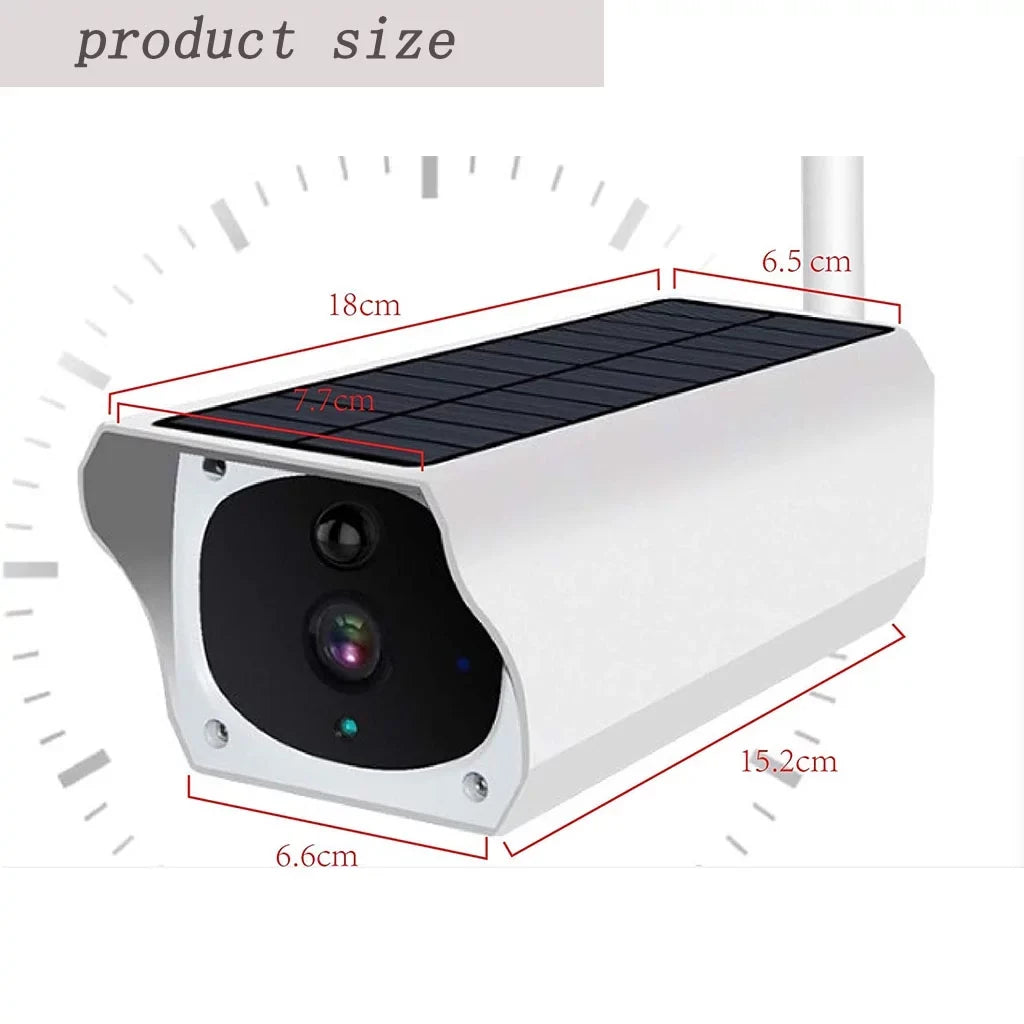 2.0  Outdoor Wireless Solar Battery Powe Bullet Security  Camera with  Waterproof, Advanced Day and Night Vision,  Motion Detection