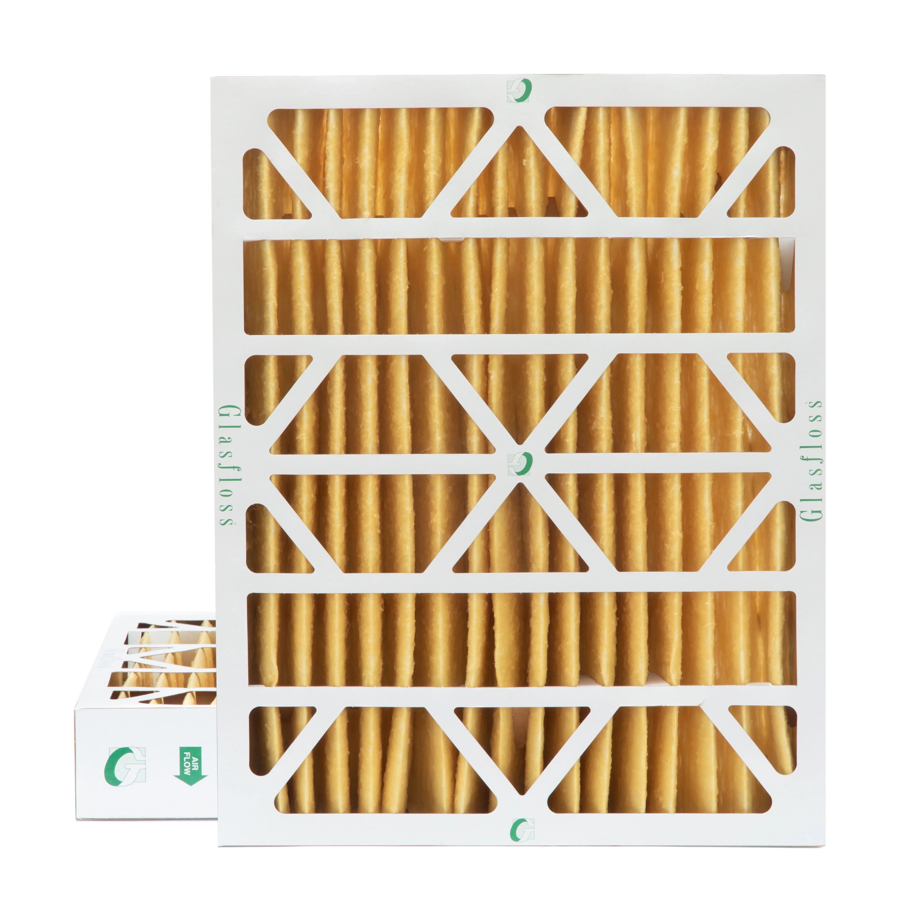 2 Pack of 20x24x4  11 Pleated 4" Inch Air Filters by Glasfloss. Actual Size: 19-3/8 x 23-3/8 x 3-3/4