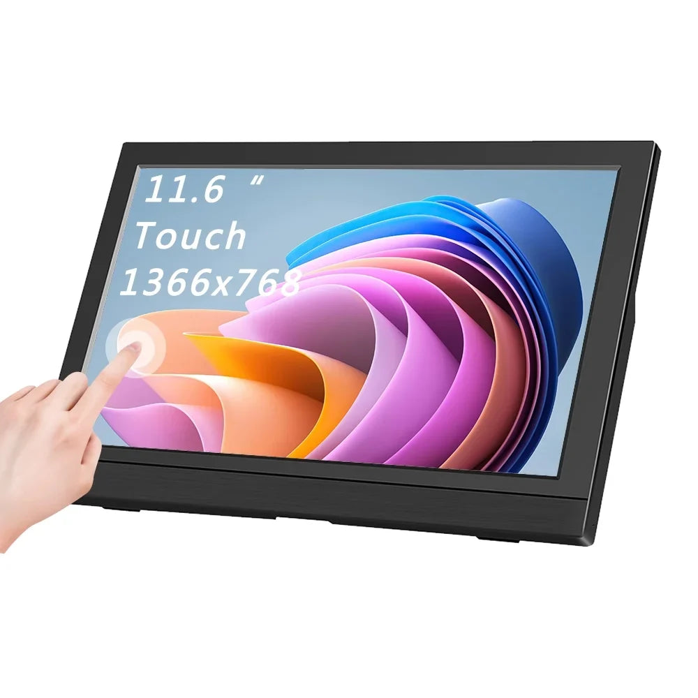 Protable Monitor 11.6 Inch 1366x768 60Hz TouchScreen Compture Monitor For  Gamer   Stick Switch Raspberry  Display
