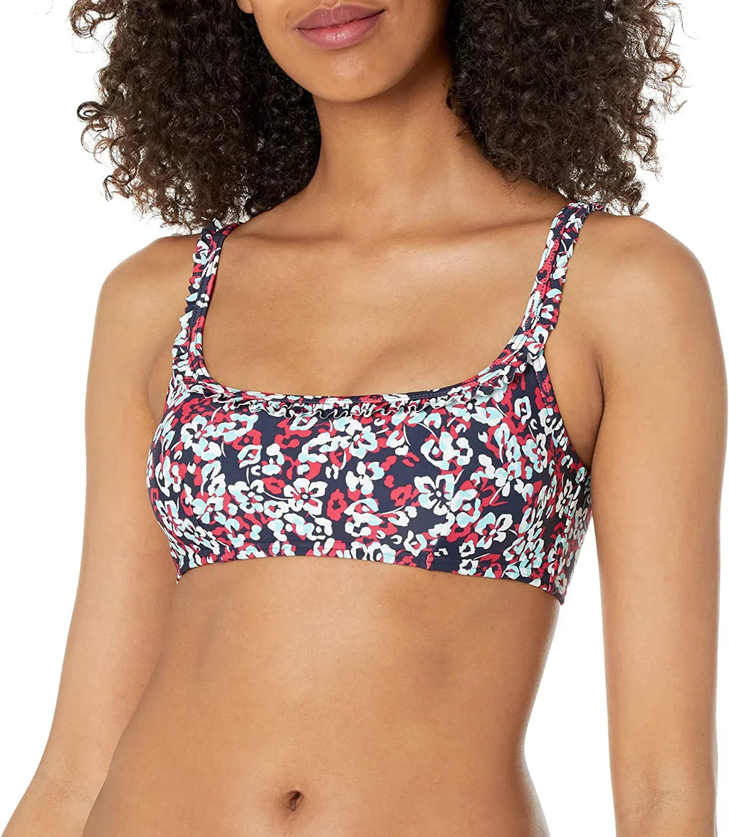 Tommy Hilfiger   Printed Ruffle Bikini Swim Top,  2X-Large