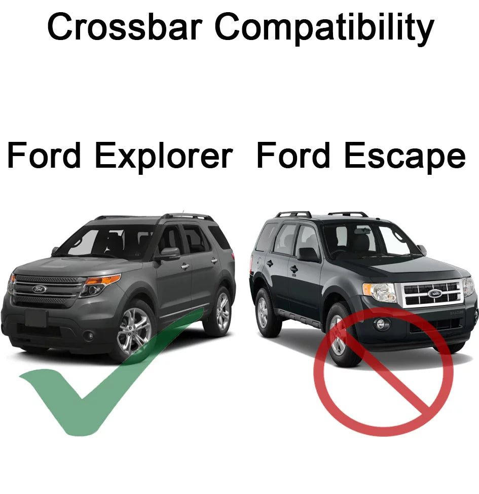 Roof Rack Crossbars Replacement for Ford Explorer 2011-2015 a Set of 2pcs, Black Aluminum Top Cargo Rack