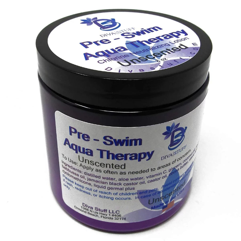 Pre-Swim Aqua Therapy Chlorine Neutralizing Body Lotion,Protects Skin From Chlorine and Salt Water, Unscented, 3 pack,By Diva Stuff
