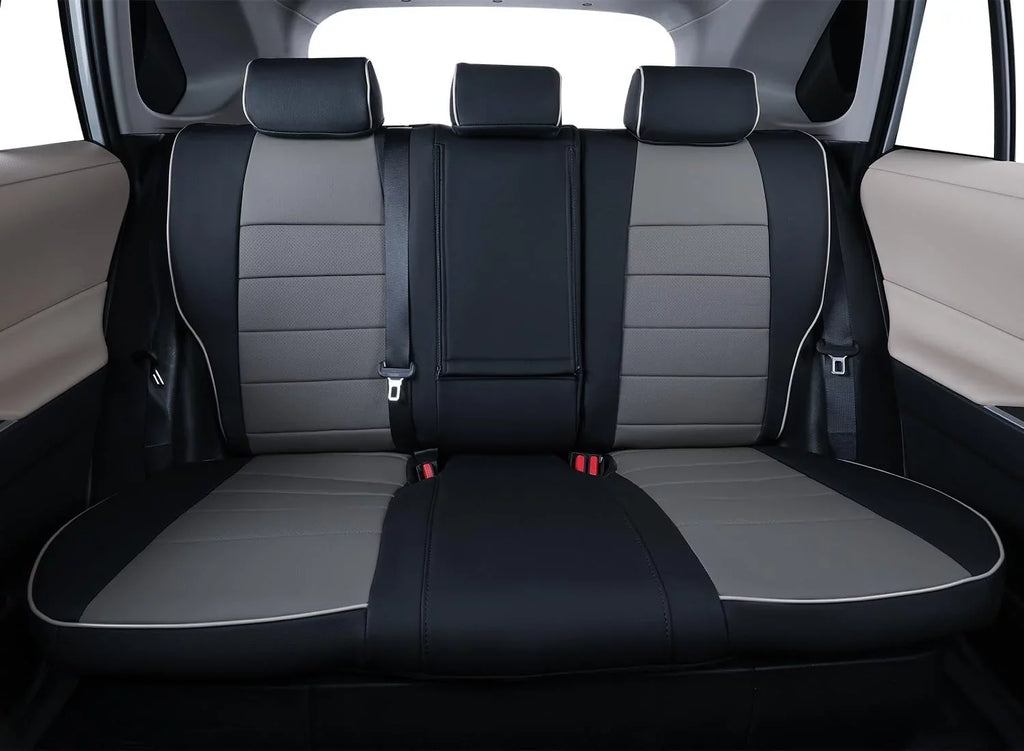 Custom Fit  Car Seat Cover for Toyota  Prime,2022 2023  Hybrid, Hybrid 2019 2020 2021 2022 2023-Full Set,Leather (Black/Gray)