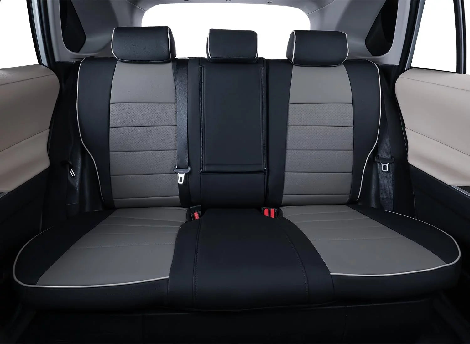 Custom Fit  Car Seat Cover for Toyota  Prime,2022 2023  Hybrid, Hybrid 2019 2020 2021 2022 2023-Full Set,Leather (Black/Gray)