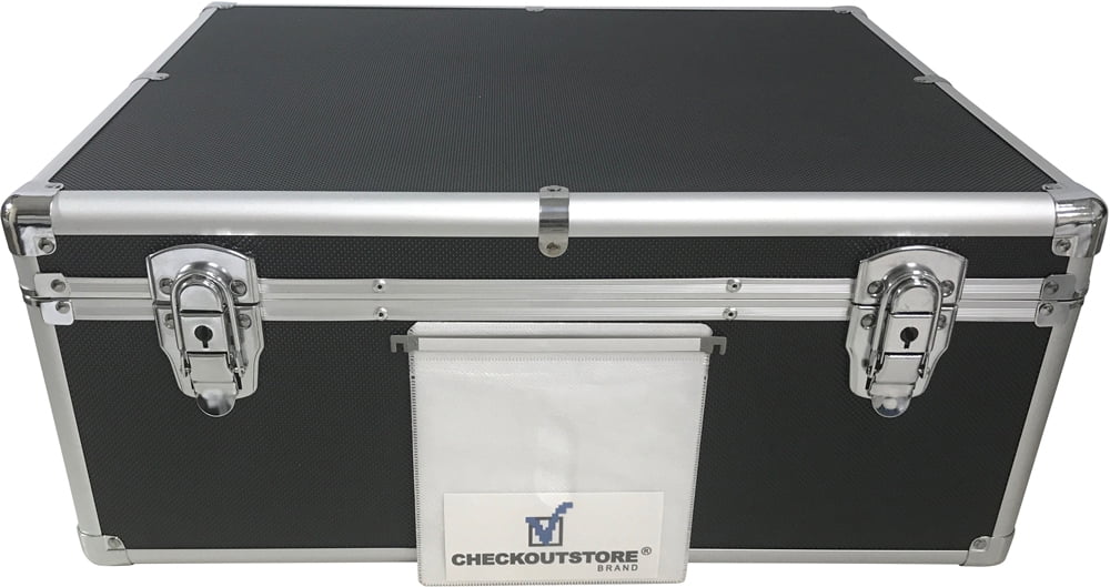 CheckOutStore Black Aluminum / Hanging Sleeves Storage Box (Holds 600 Discs)
