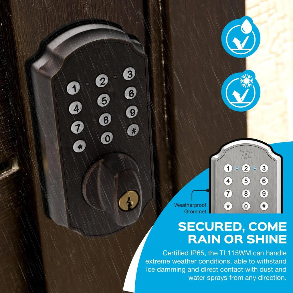TurboLock  Keyless Entry Door Lock Smart Deadbolt with Electronic Keypad for Front Door Home Mobile App Brushed Nickel
