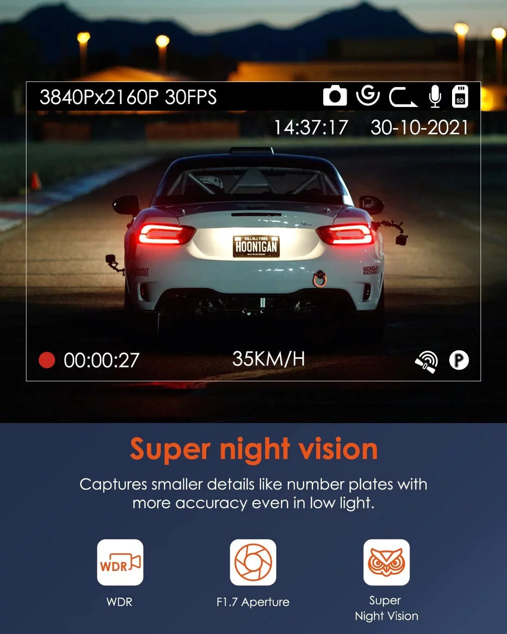 Vantrue  4K WiFi Dash Cam for Cars, 2160PX30FPS Wireless Car Dash Camera with 5 Ghz/2.4Ghz  and Vantrue Cam , Superior Night Vision with , 24/7 Parking Monitor, , -sensor  ( )