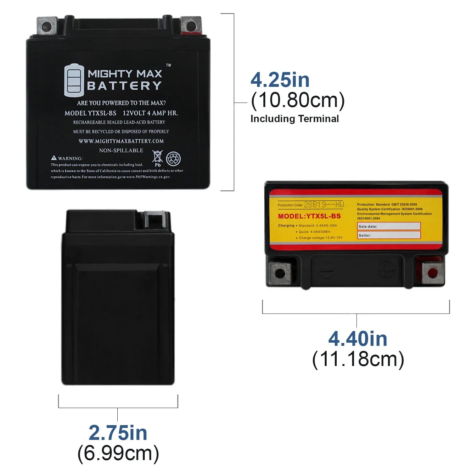 '- 12V 4AH Battery Replaces Yamaha 230  2005 - 3 Pack