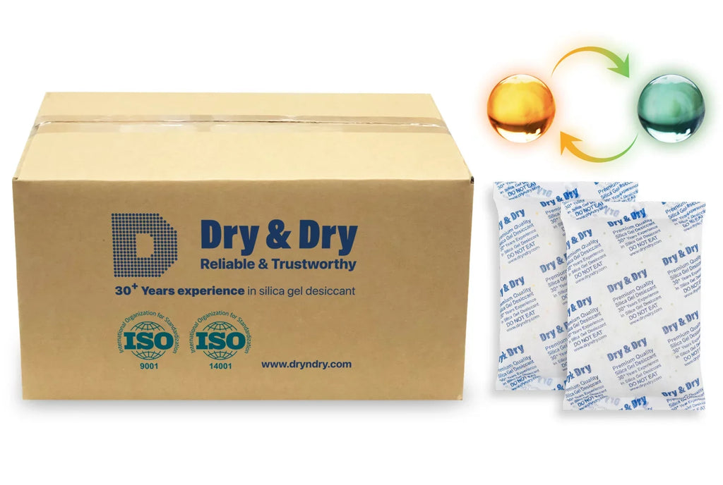 500 Gram [40 Packs] "Dry & Dry" Special Food Safe Orange Indicating(Orange to Dark Green) Mixed Silica Gel Packets - Moisture Absorber Dehumidifiers Silica Gel Packs