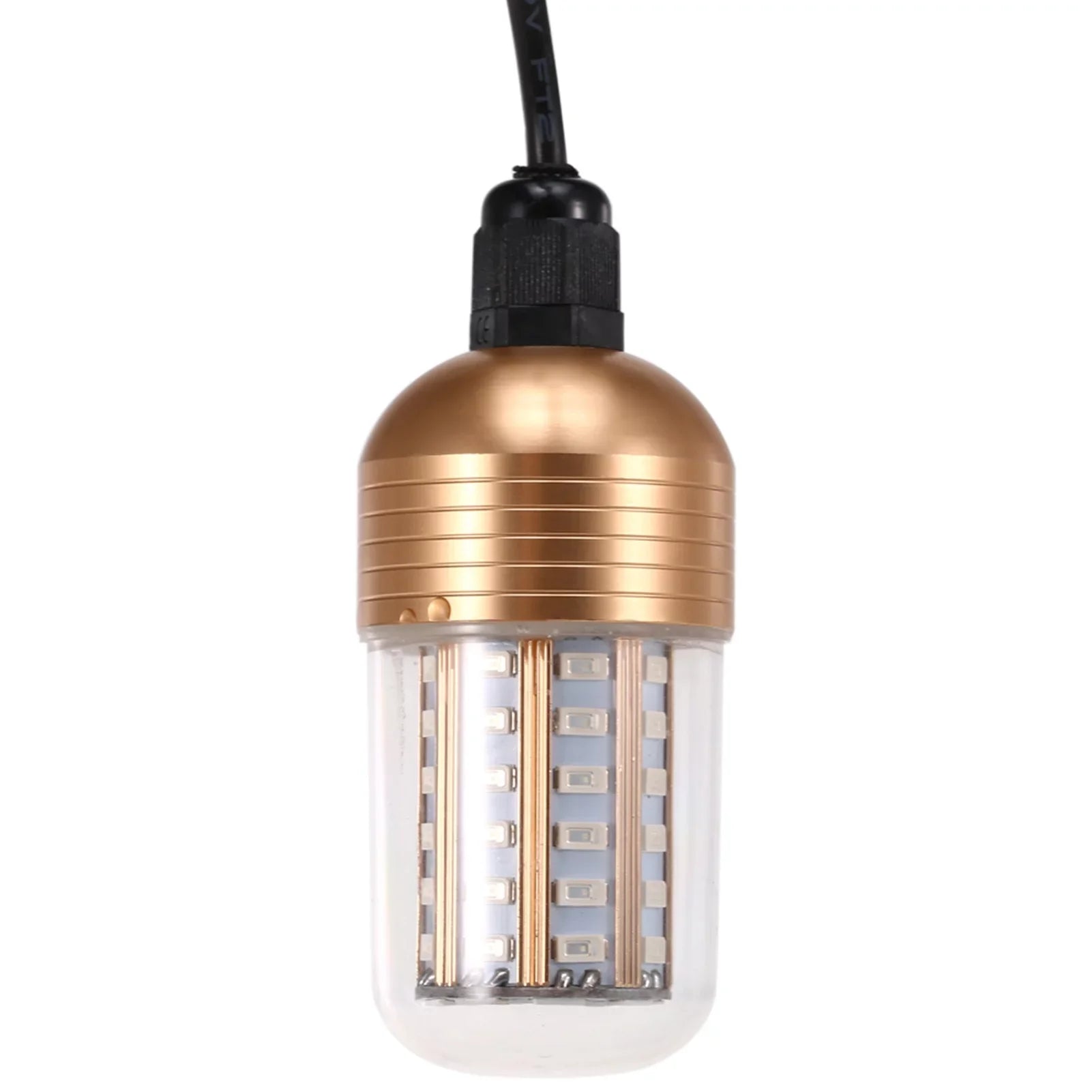 Carevas -60V 30W 60 LEDs Underwater Night Fishing Submersible Lamp Bait Squid Fish Attracting Fish Finder with Cord