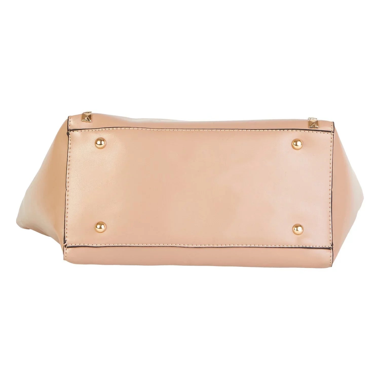 Beaute Bags Gold Studded Large Shopper Adult Women Handbag Vegan Leather (Taupe/Beige)