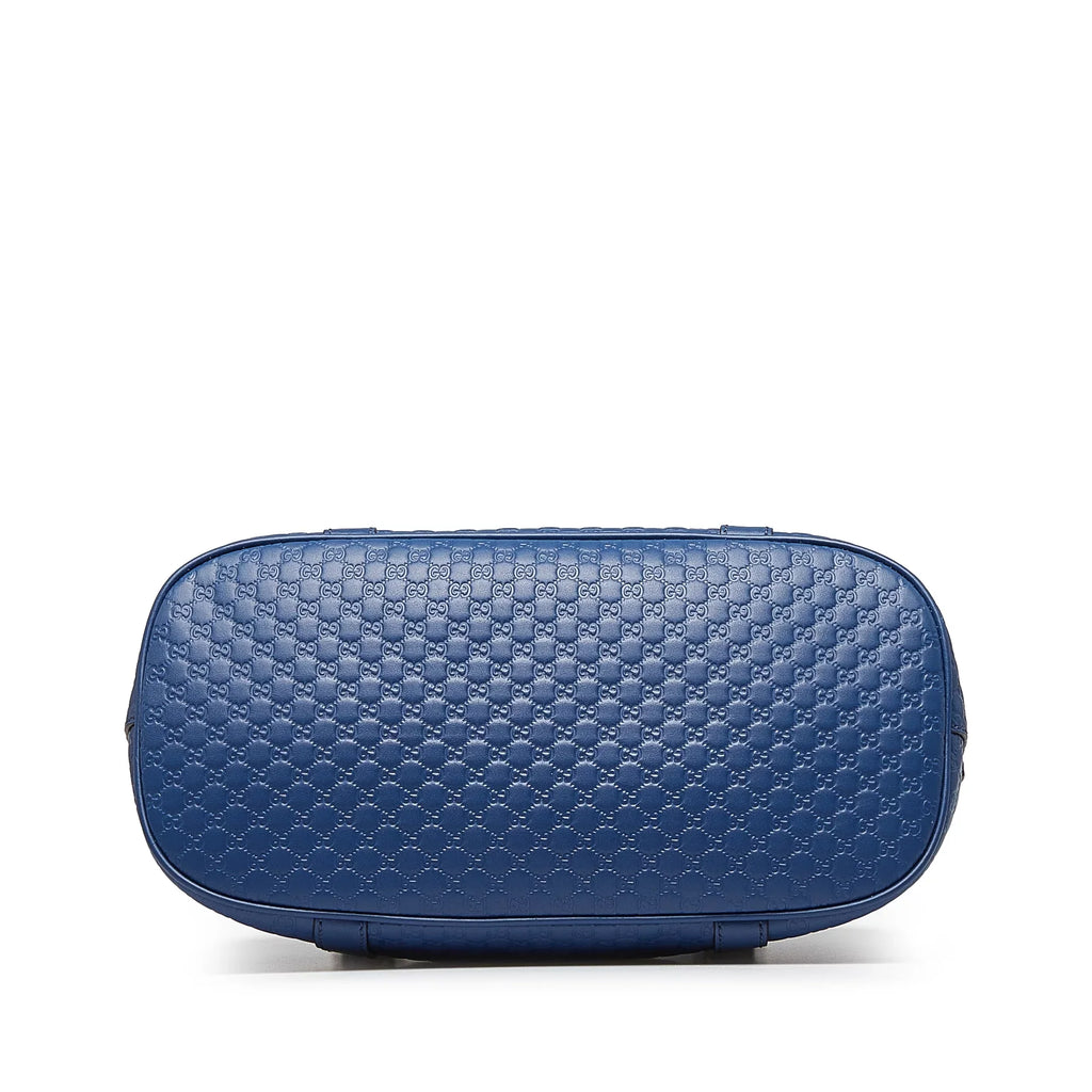 Pre-Owned Authenticated Gucci Medium Microguccissima Dome Satchel Calf Leather Blue Unisex (Good)