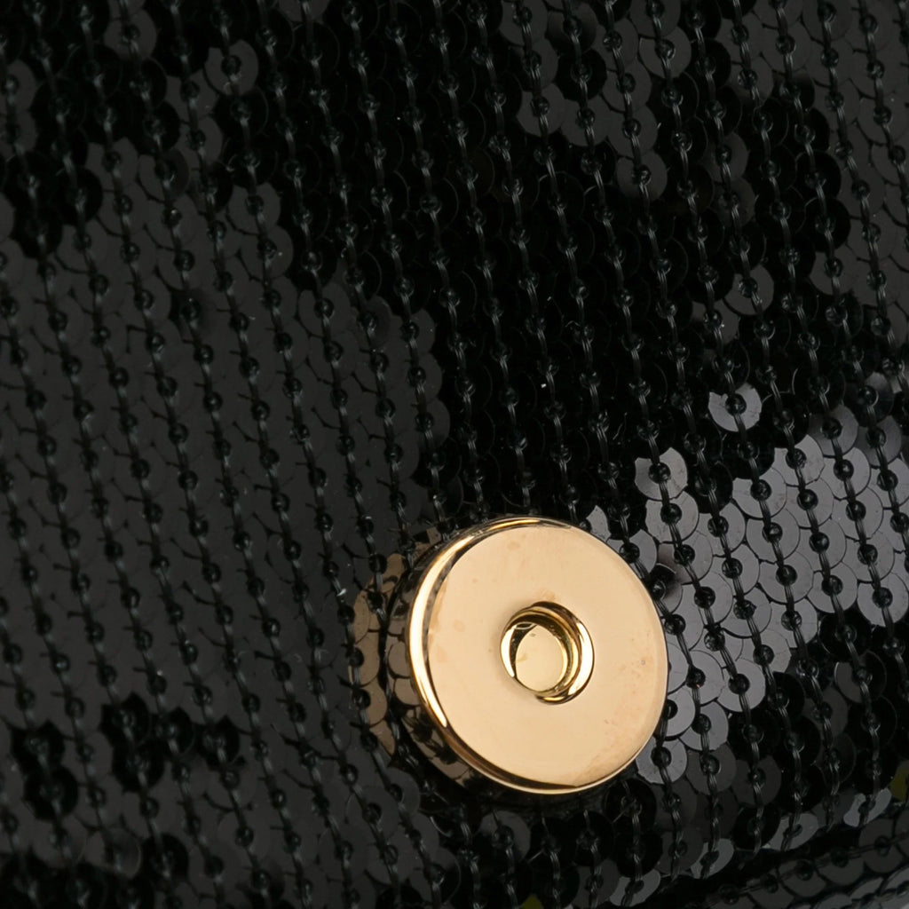 Pre-Owned Authenticated Burberry Small Sequin Lola Bag Calf Leather Black Crossbody Bag Unisex (Good)