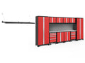 NewAge Products Bold Series Red 13 Piece Cabinet Set, Heavy Duty 24-Gauge Steel Garage Storage System, Slatwall / Wall Mounted Shelf Included