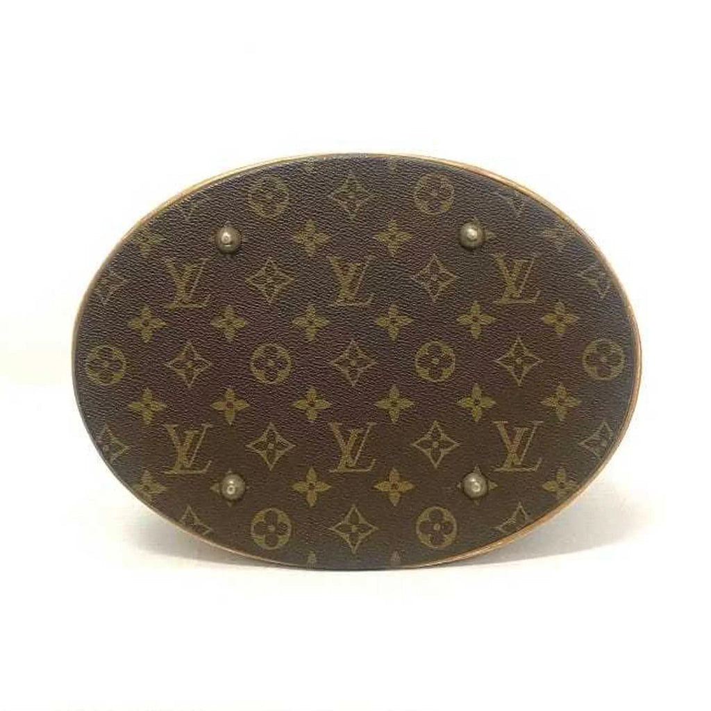Pre-Owned Louis Vuitton Bucket  Brown Monogram  Canvas Nume Leather    Bag Women's (Fair)