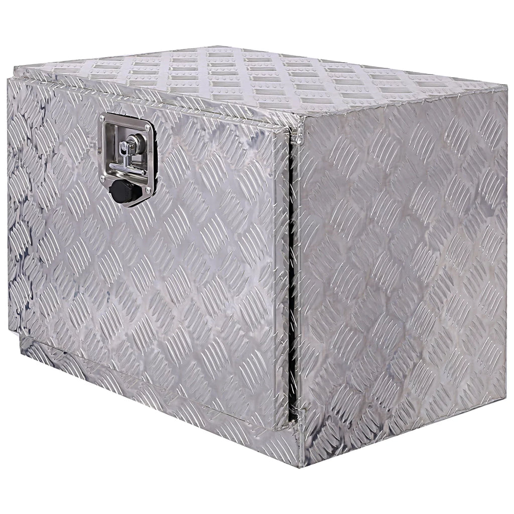 Jarbalai 24 inches Aluminum Tool Box, Truck Bed Tool Box, Outdoor Trailer Pickup Storage Tool Box,  Storage Organizer, Underbody Box w/ Lock Keys, Silver